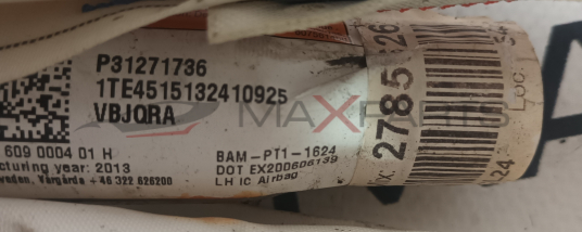 AIRBAG ЗАВЕСА VOLVO XC60 ПРЕДНА ЛЯВА  ДЯСНА LH RH