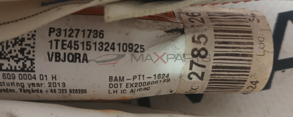 AIRBAG ЗАВЕСА VOLVO XC60 ПРЕДНА ЛЯВА  ДЯСНА LH RH