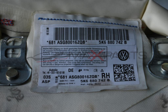 AIR BAG завеса дясна за VW GOLF 6      5K6 880 742 B