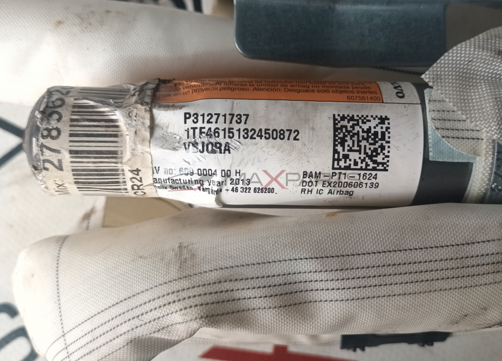 ARBAG ЗАВЕСА VOLVO XC60 2015 RH ДЯСНА  607561400  BAM - PT1-1624 DOT EX200606139 RH IC Airbag
