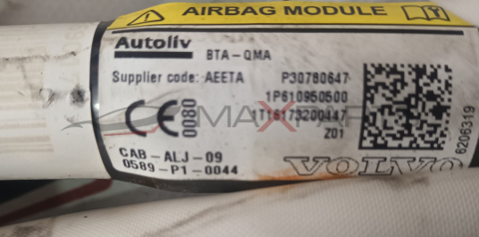 AIRBAG ЗАВЕСА VOLVO S60 2018 RH ДЯСНА  P30780647  1P610950500  0080  1T16173200447  201  CAB - ALJ - 09 0589 - P1-0044  VOLVO  6206319