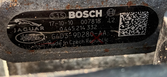 ГОРИВНА РЕЙКА LAND ROVER EVOQUE 2.0D 5.15 BOSCH 17-10-10 0078.18 12 0445 214 332