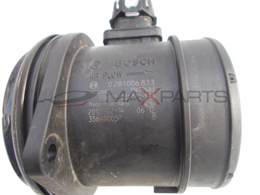 Дебитомер за Volvo XC60 2.5 D5 AIR FLOW METER 0281006833 31459403 98HL12-284020-BAB 356400057