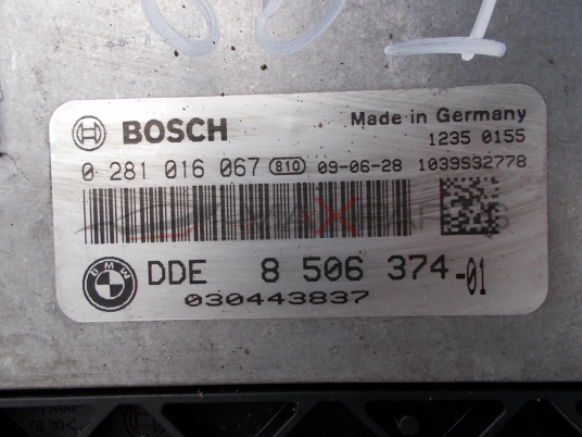 Компютър за BMW E92 2.0D  0 281 016 067   1235 0155    1039S32778   DDE 8 506 374-01    030443837