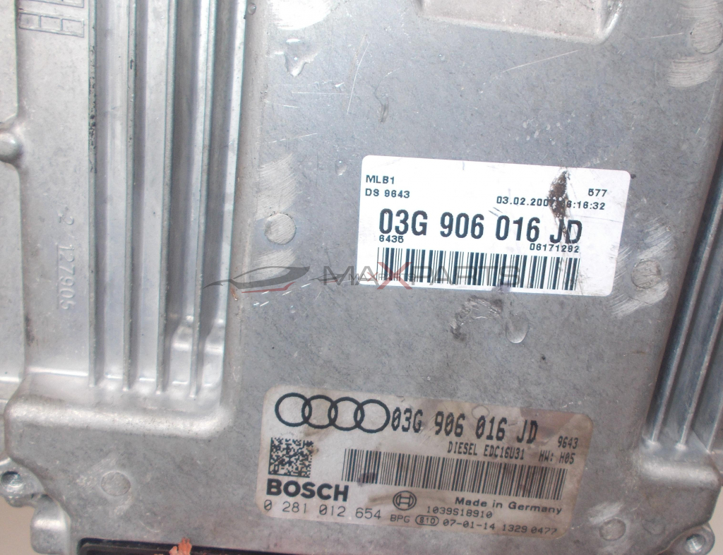 Компютър за Audi A4 2.0TDI ENGINE ECU 03G906016JD 0281012654